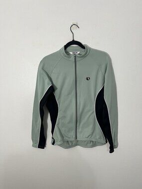 Pearl Izumi Women’s Green Black Full Zip Long Sleeve Cycling Jersey Size Large